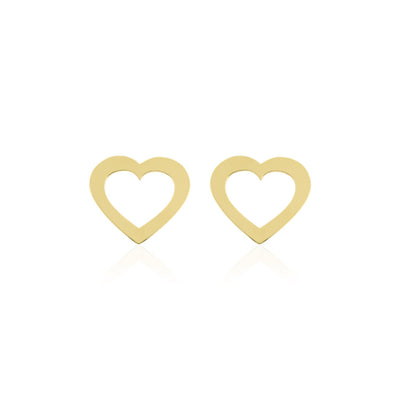 14 karaat gouden oorknop / oorbel met een open hartjes ontwerp