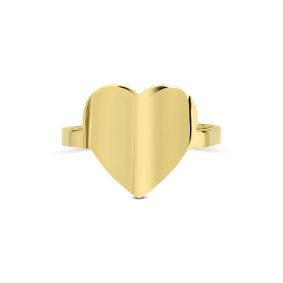 14 karaat gouden ring met een open hartje in het ontwerp.