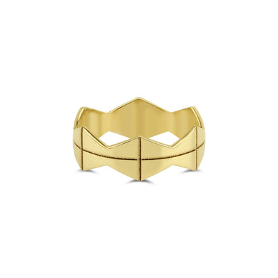 14 karaat gouden ring met ontwerp geinspireerd door een kroon