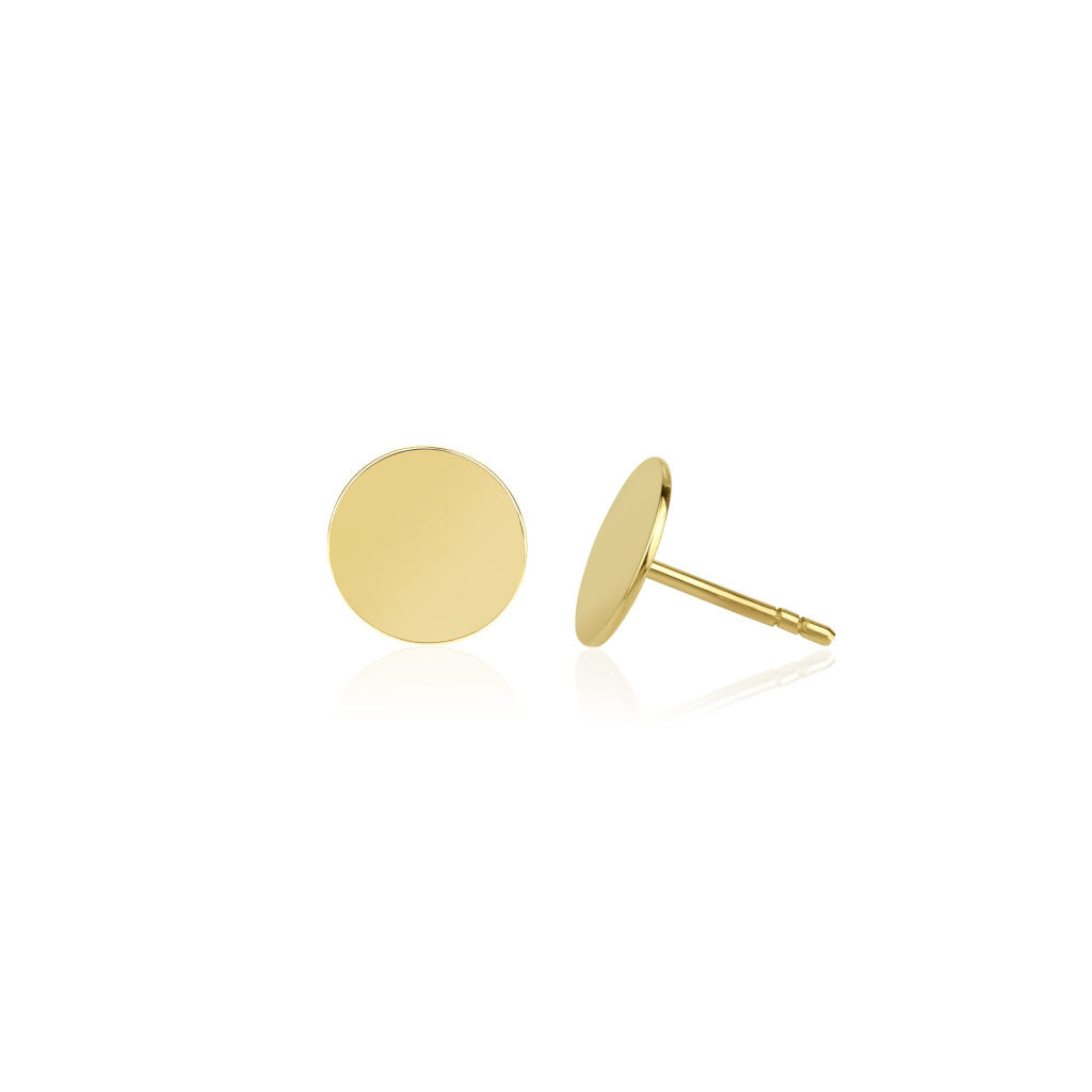 14 karaat gouden oorknop / oorbel met een rondjes / cirkel ontwerp