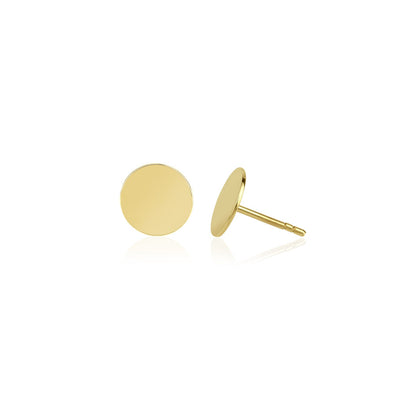14 karaat gouden oorknop / oorbel met een rondjes / cirkel ontwerp