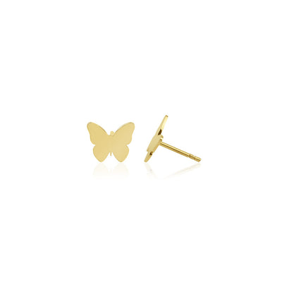 14 karaat gouden oorknop / oorbel met een vlinder ontwerp