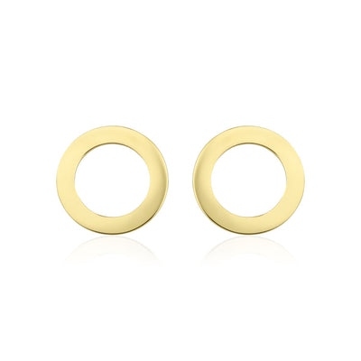 14 karaat gouden oorknop / oorbel met een open rondjes / cirkel ontwerp