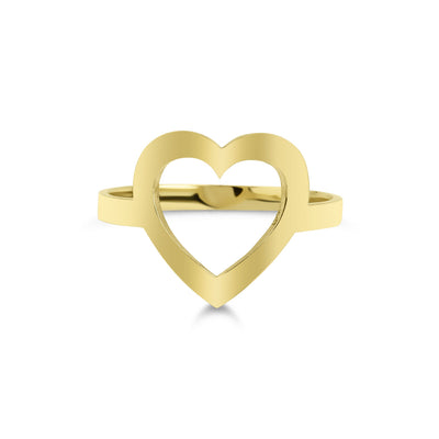 14 karaat gouden ring met een open hart in het ontwerp.