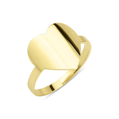 14 karaat gouden ring met een open hartje in het ontwerp.