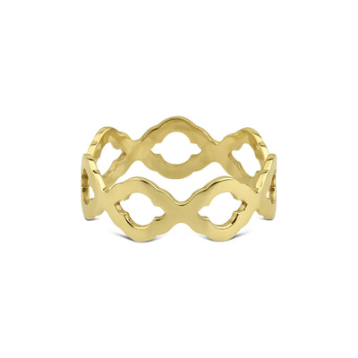 14 karaat gouden ring met ontwerp geinspireerd door logo van london underground