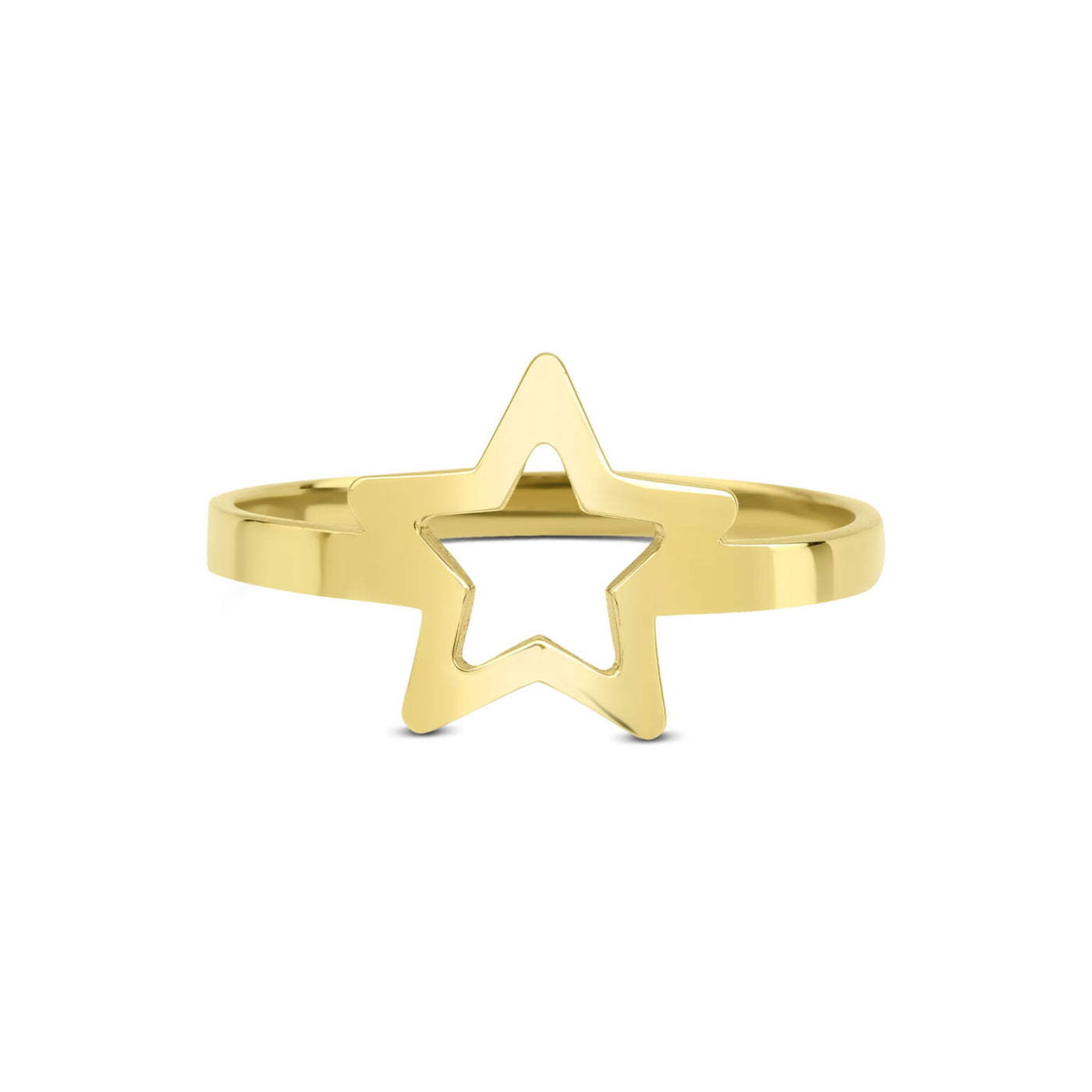 14 karaat gouden ring met een open ster in het ontwerp.