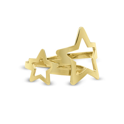 14 karaat gouden ring met een open ster in het ontwerp.