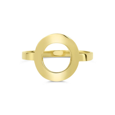 14 karaat gouden ring met een open cirkel in het ontwerp.