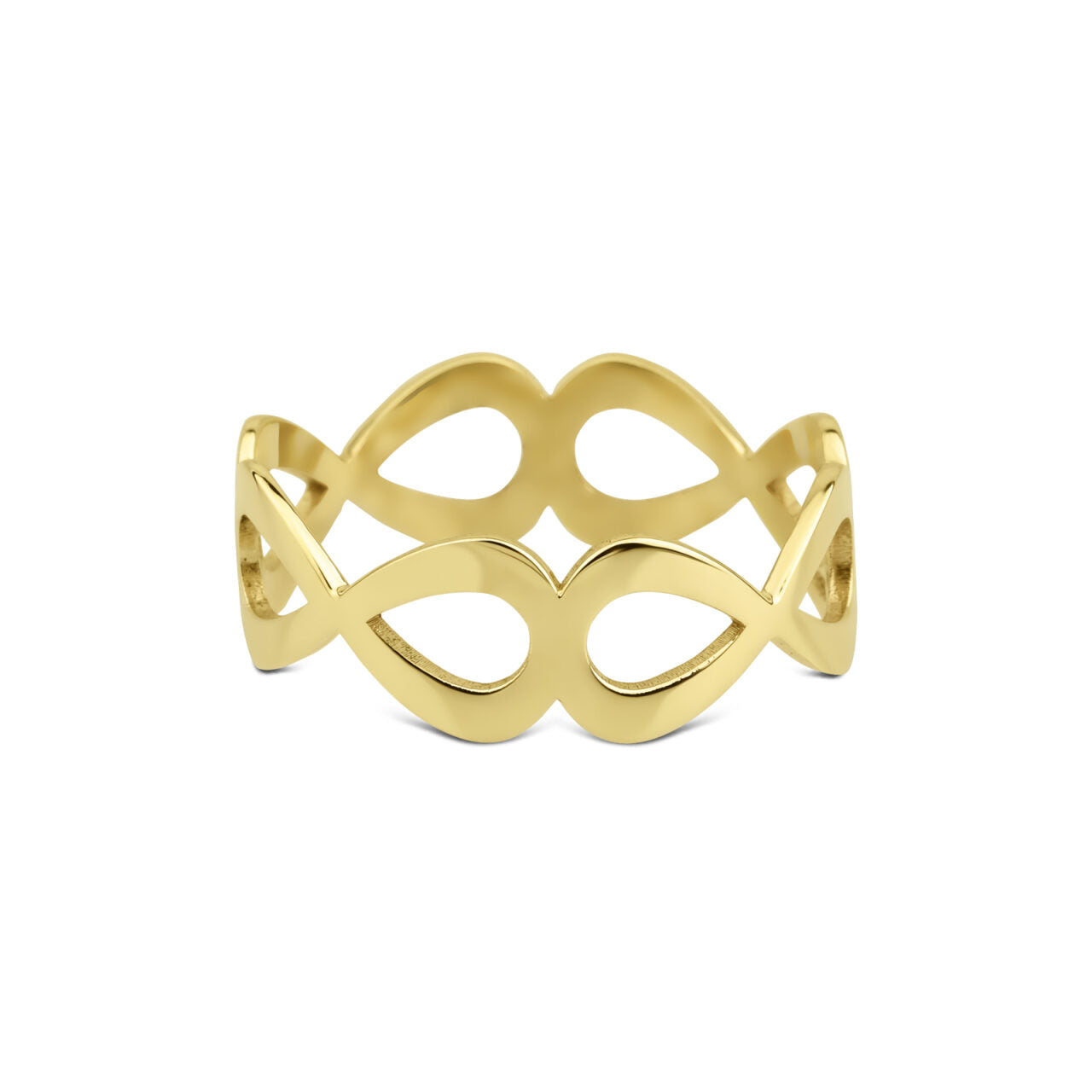 14 karaat gouden ring met ontwerp geinspireerd door druppels