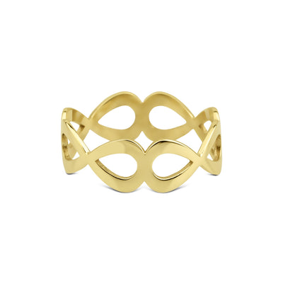 14 karaat gouden ring met ontwerp geinspireerd door druppels