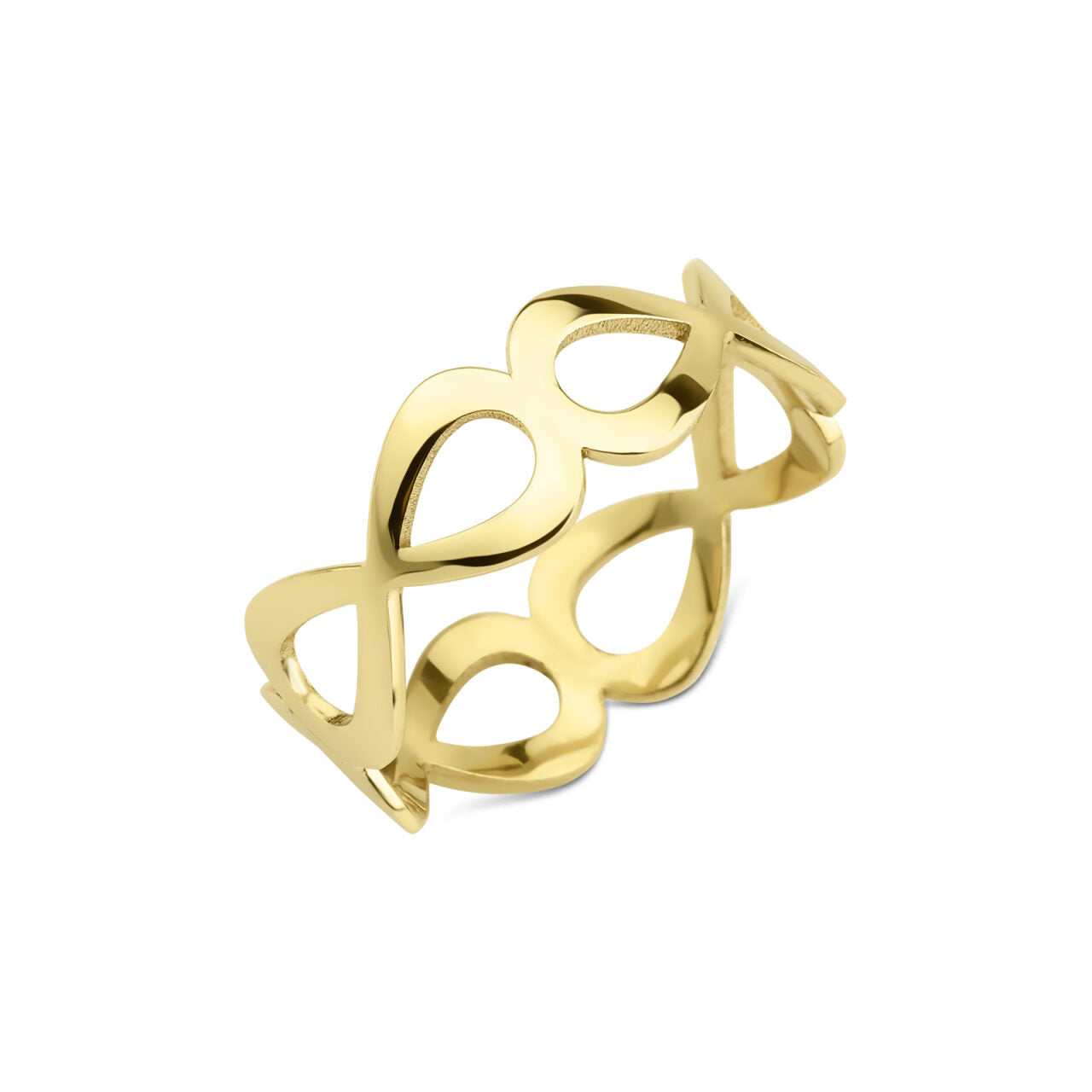 14 karaat gouden ring met ontwerp geinspireerd door druppels