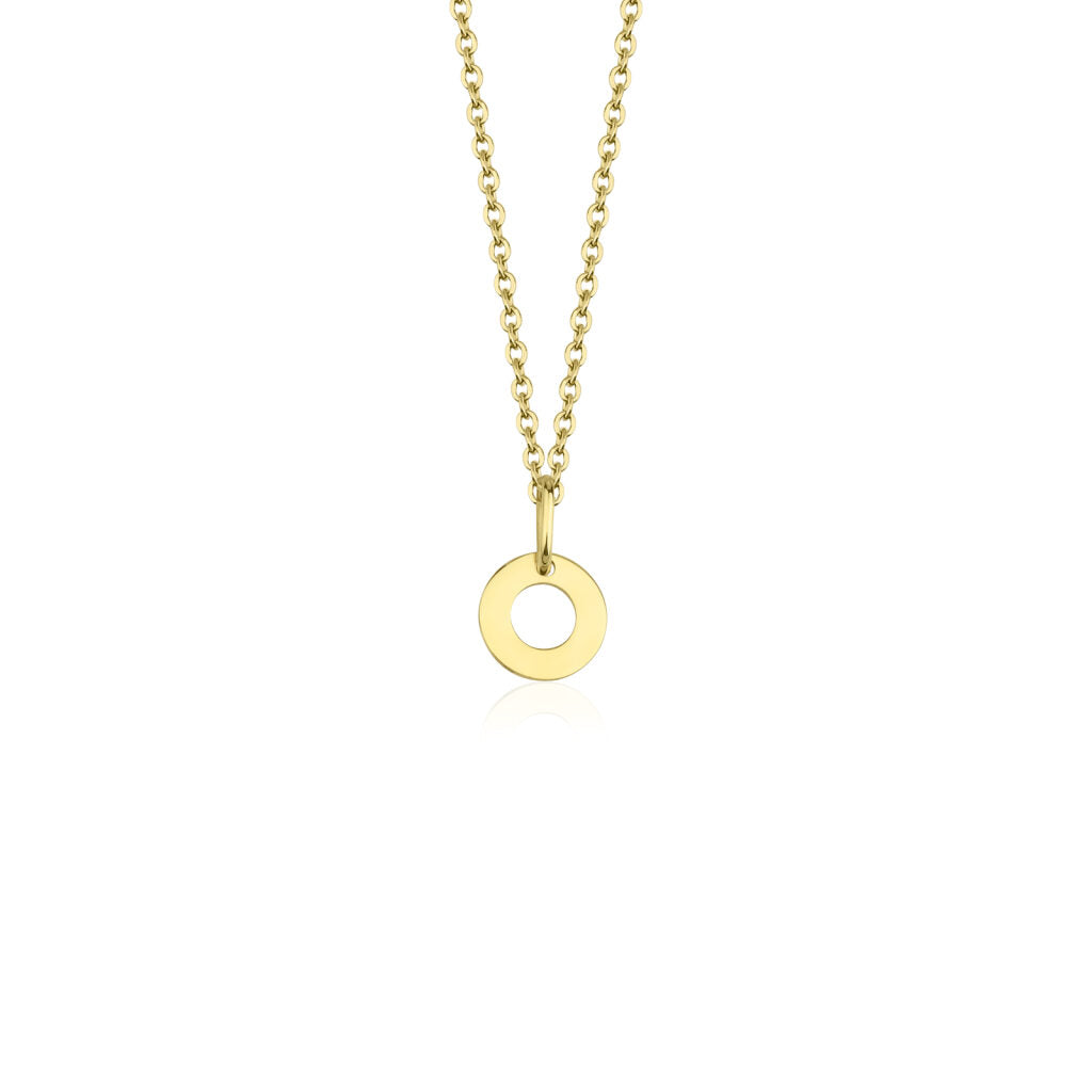 14 karaat gouden hanger met een open cirkel / rondje ontwerp