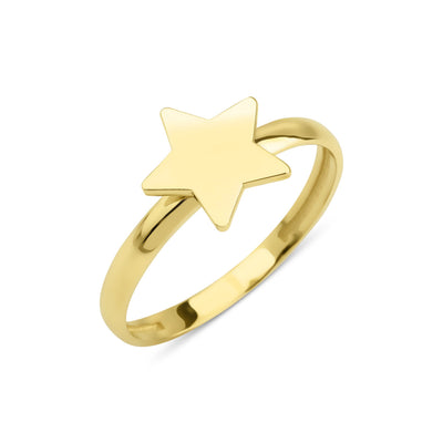 14 karaat gouden ring met een ster in het ontwerp.