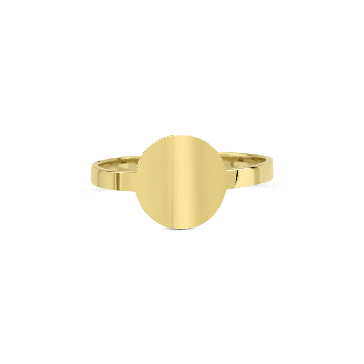 14 karaat gouden ring met een rondje in het ontwerp.