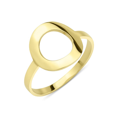 14 karaat gouden ring met een open cirkel in het ontwerp.