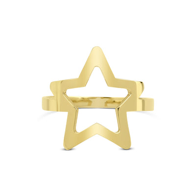 14 karaat gouden ring met een open ster in het ontwerp.