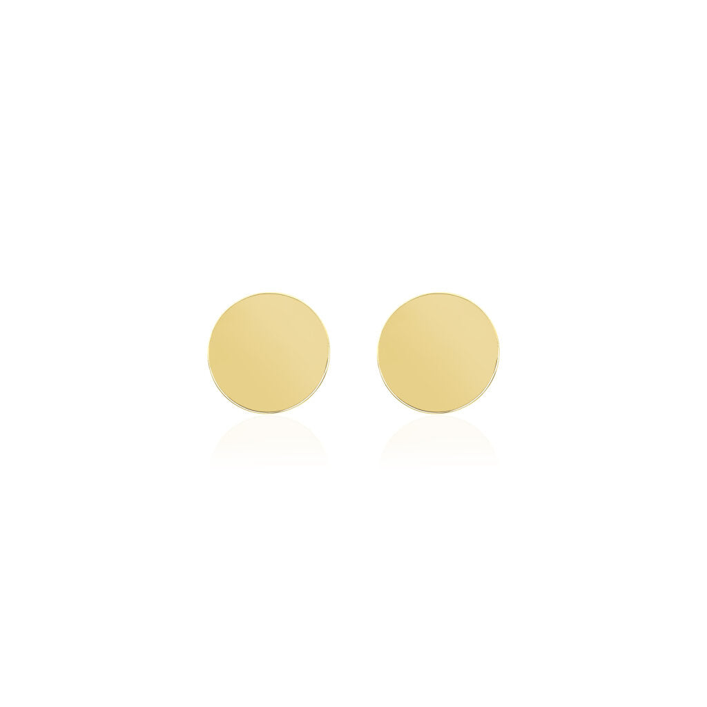 14 karaat gouden oorknop / oorbel met een rondjes / cirkel ontwerp