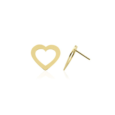 14 karaat gouden oorknop / oorbel met een open hartjes ontwerp