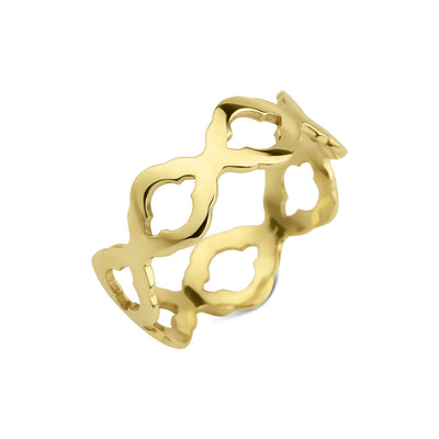 14 karaat gouden ring met ontwerp geinspireerd door logo van london underground