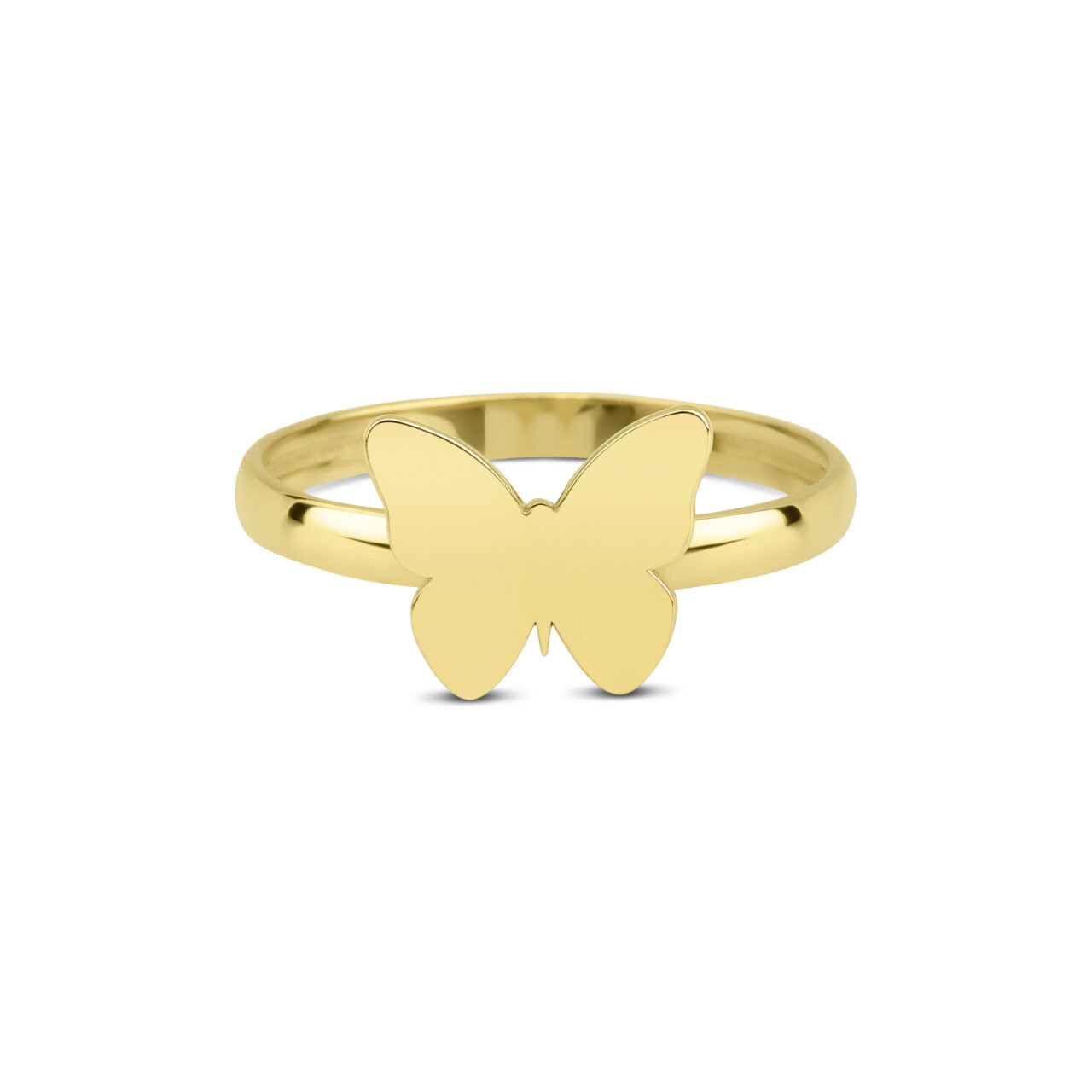 14 karaat gouden ring met een vlinder in het ontwerp.