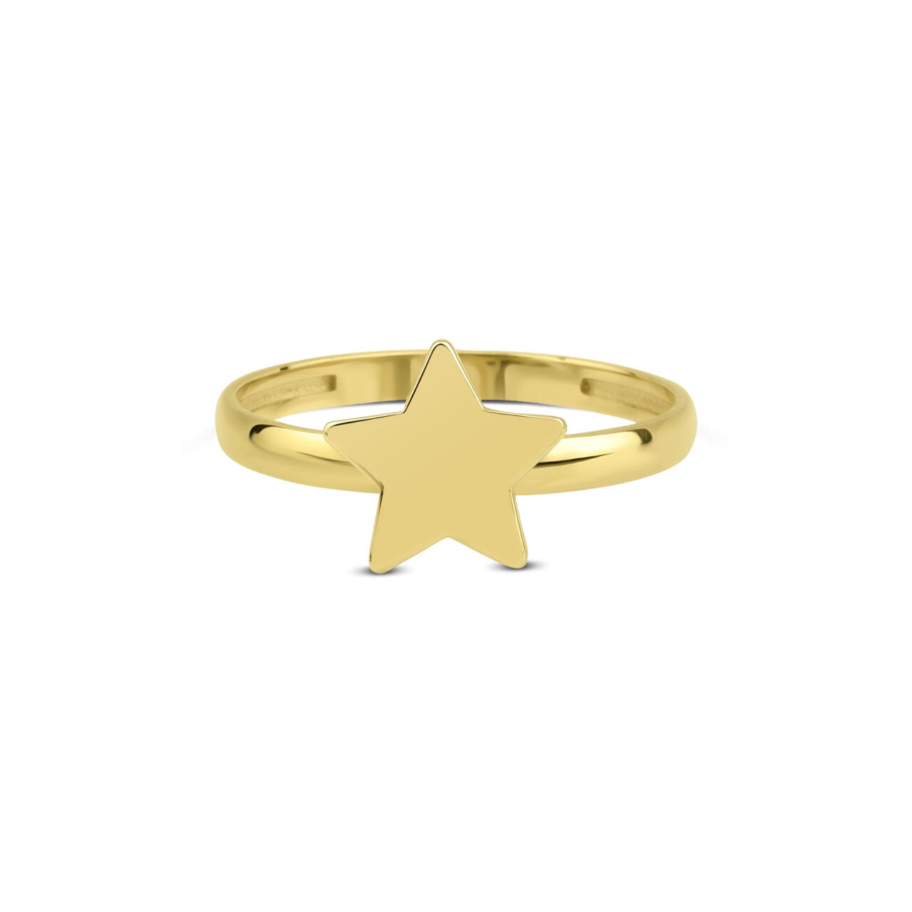 14 karaat gouden ring met een ster in het ontwerp.