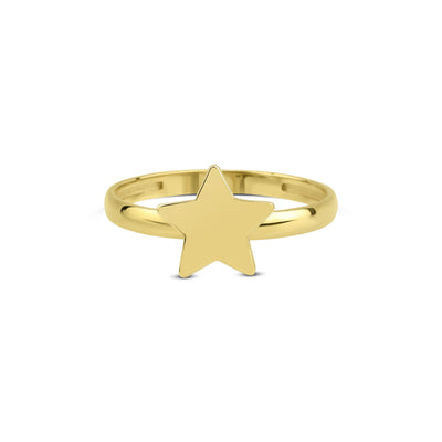 14 karaat gouden ring met een ster in het ontwerp.